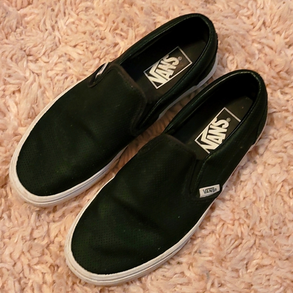 Black leather Vans